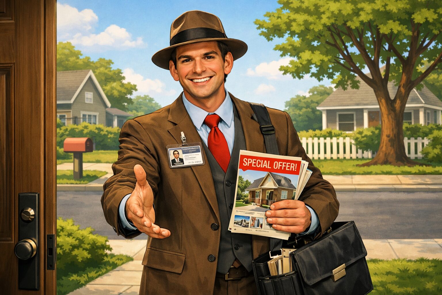 door to door sales person
